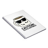 警告 100% 熱さ 面白いコーヒージョーク ノートブック (右側)