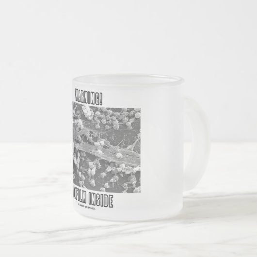 警告! Biofilmの内部(微生物) フロストグラスマグカップ (正面右)