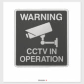 警告: CCTV 運用中 セキュリティサイン シール (シート)
