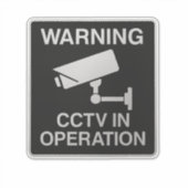警告: CCTV 運用中 セキュリティサイン シール (正面)