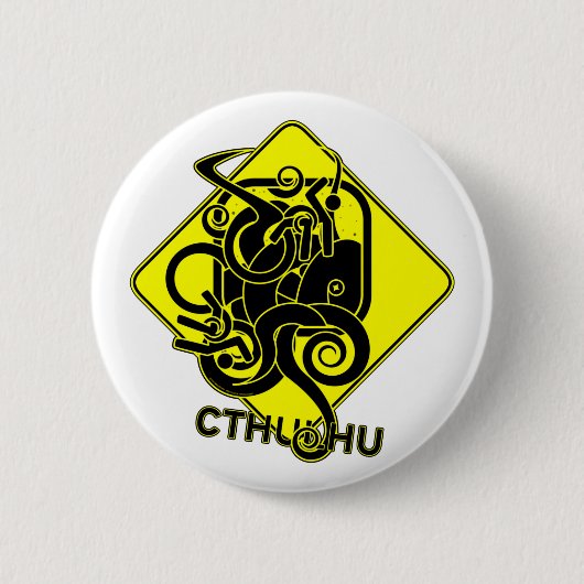 警告: Cthulhuボタン 缶バッジ (正面)