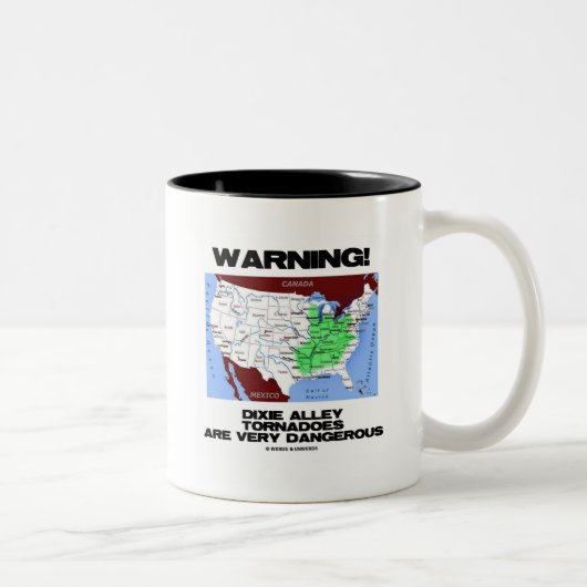 警告! Dixieの細道のトルネードは非常に危ないです ツートーンマグカップ (右)