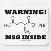 警告! MSGの内部(化学分子) マウスパッド (正面)