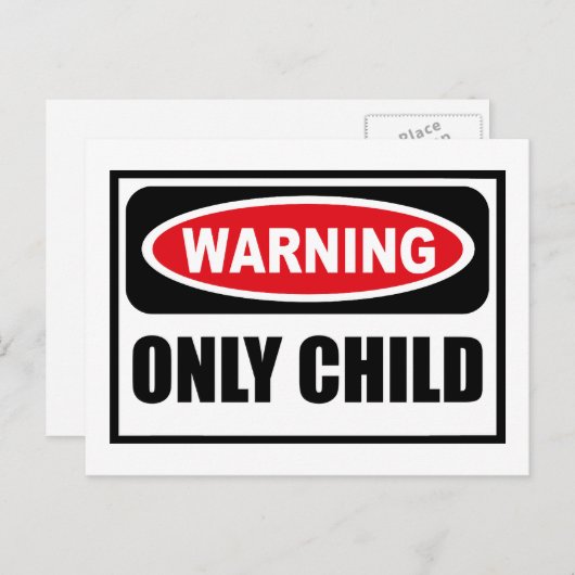 警告 ONLY CHILD ポストカード (正面/裏面)