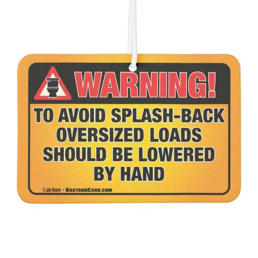 警告s – バスルームの跳ね返りを避ける空気清浄剤 カーエアーフレッシュナー (正面)