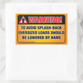 警告s – バスルームの跳ね返りを避ける 長方形シール (バッグ)