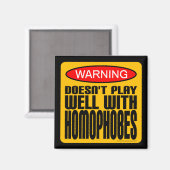 警告s：ホモ遊ホブと合わない マグネット (正面/裏面)