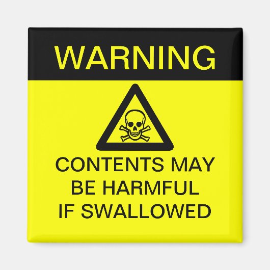 警告s – 有害な飲み込みもし(カスタマイズ可能!) マグネット (正面)