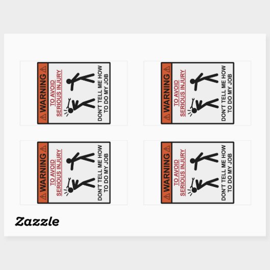 警告s – 私の仕事のやり方を教えないで 長方形シール (シート)