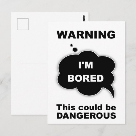 警告s – 退屈 ポストカード (正面/裏面)