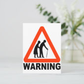 警告s – 高齢者の交差点 ポストカード (スタンド正面)