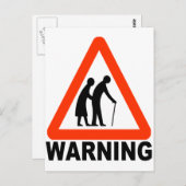 警告s – 高齢者の交差点 ポストカード (正面/裏面)