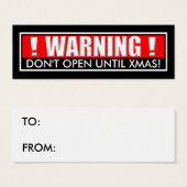 「警告s: Don't Open Until Christmas」プレゼントラベル (正面&裏面)