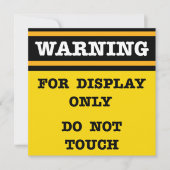 警告s for DisplayのみTouch カード (正面)