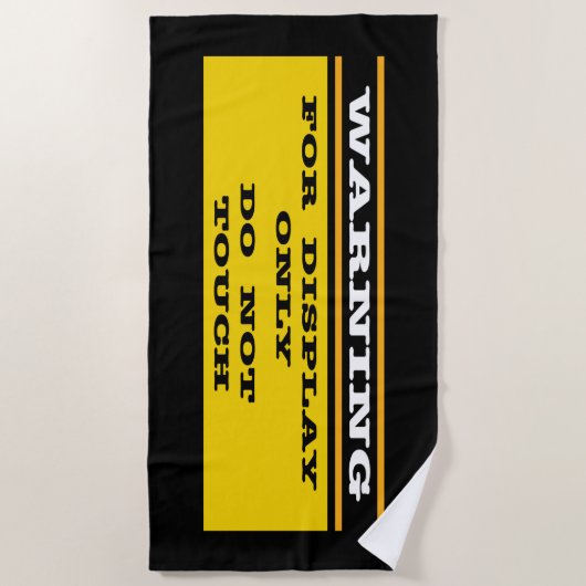 警告s for DisplayのみTouch ビーチタオル (正面)