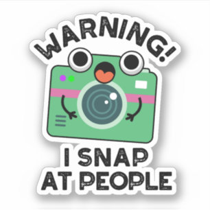 警告s I Shap At People おもしろい Camera Pun シール