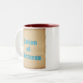 警報のマグ(古い英語、羊皮紙)の一服 ツートーンマグカップ (正面左)