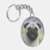 警報の子鹿のパグ キーホルダー (正面左)