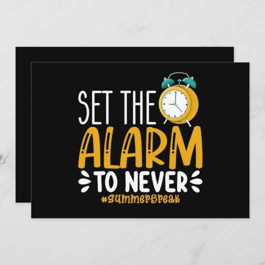 警報を学校の最後おもしろいの日に設定する 招待状 (正面/裏面)