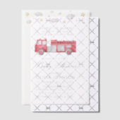 警報を鳴らす消防士ベビーシャワー ベラム紙招待状 (オフセット (招待状))