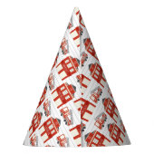 警報を鳴らす消防車誕生日 パーティーハット (裏面)