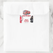 警報を鳴らす赤い消防車の男の子の赤いシャワー スクエアシール (バッグ)