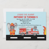 警報を鳴らす!ファイアファイター誕生日招待状 招待状 (正面)