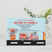 警報を鳴らす!ファイアファイター誕生日招待状 招待状 (スタンド正面)