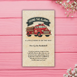 警報を鳴らす！ヴィンテージ消防車の赤ちゃんシャワー エンクロージャーカード