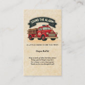 警報を鳴らす！ヴィンテージ消防車の赤ちゃんシャワー エンクロージャーカード (正面)