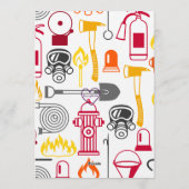 警報を鳴らせ！消防車の1歳誕生日 招待状 (裏面)