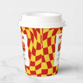 警報トラックの市松模様に誕生日を鳴らす 紙コップ (右)