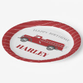 警報トラック誕生日パーティーを任意の年齢で鳴らす ペーパープレート (アングル)