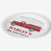 警報トラック誕生日パーティーを任意の年齢で鳴らす ペーパープレート (アングル)