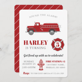 警報トラック誕生日パーティーを任意の年齢で鳴らす 招待状