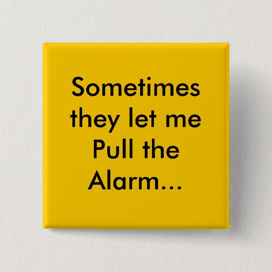 警報 缶バッジ (正面)