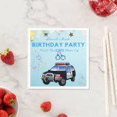 警官おもしろいが現れるまで誕生日パーティー スタンダードカクテルナプキン (インサイチュ)