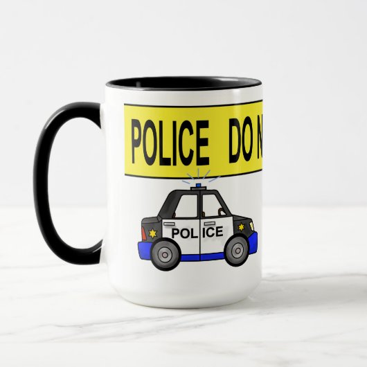 警官おもしろいコーヒーマグのパーソナライズ! マグカップ (左)