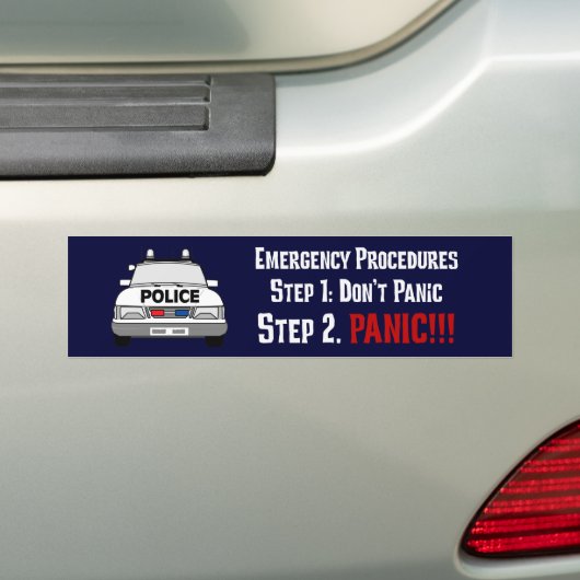 警官があなたの緊急事態にいかに答えるか バンパーステッカー (車上)