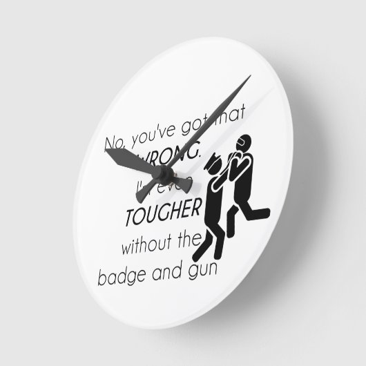 警官が贈り物を冗談 ラウンド壁時計 (傾斜)