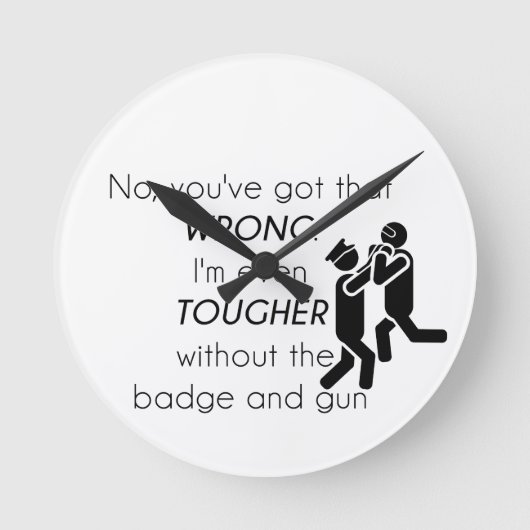 警官が贈り物を冗談 ラウンド壁時計 (正面)