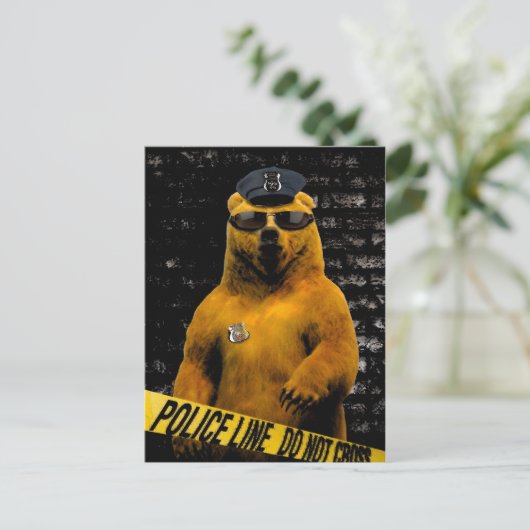 警官くま! ポストカード (スタンド正面)