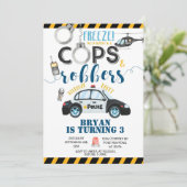 警官と強盗の誕生日パーティーの招待 招待状 (スタンド正面)