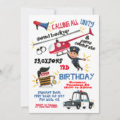 警官と強盗の誕生日パーティーの招待 招待状 (正面)