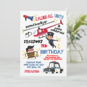 警官と強盗の誕生日パーティーの招待 招待状 (スタンド正面)