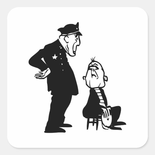 警官と泥棒 スクエアシール (正面)
