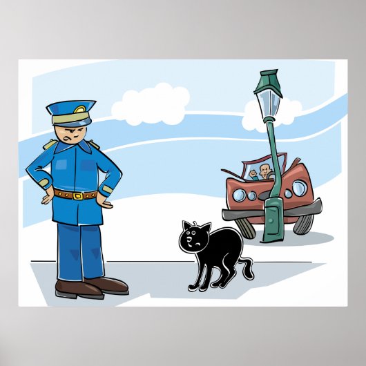 警官と黒猫 ポスター (正面)