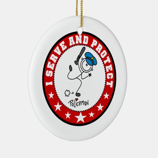 警官に役立ち、保護して下さい セラミックオーナメント (右)