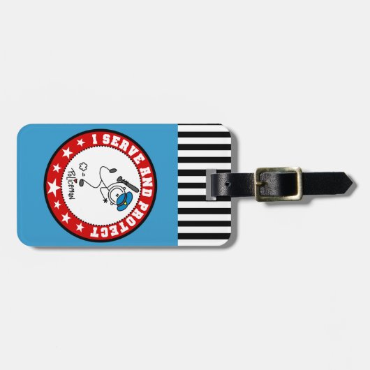 警官に役立ち、保護して下さい ラゲッジタグ (正面横)