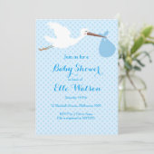 警官のこうのとりのベビーシャワーの招待状 招待状 (スタンド正面)